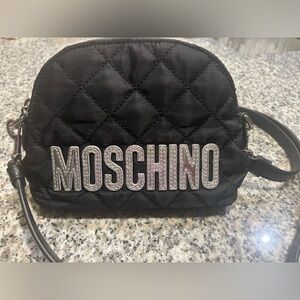 Moschino Black Nylon and Leather Crossbody Bag